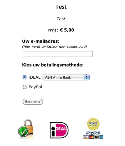Betaalformulier gemaakt met PayPro