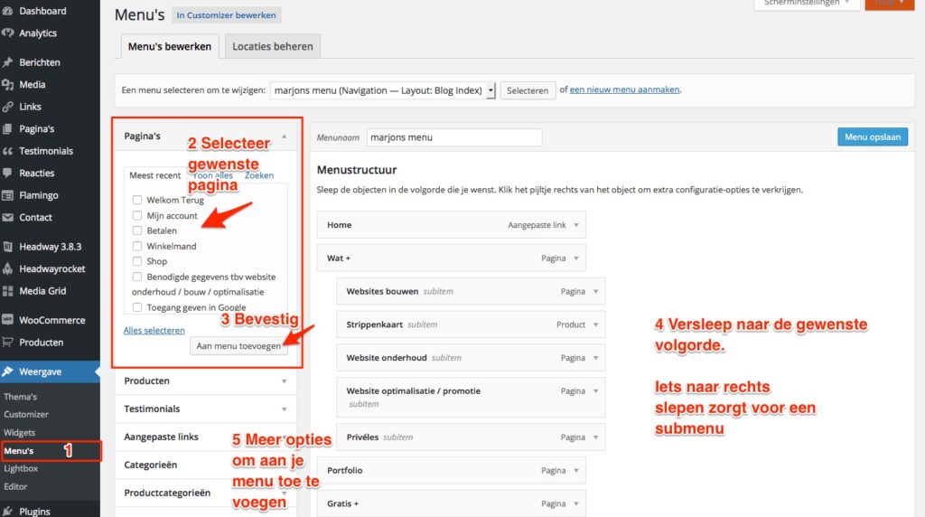 wordpress-menu-aanpassen